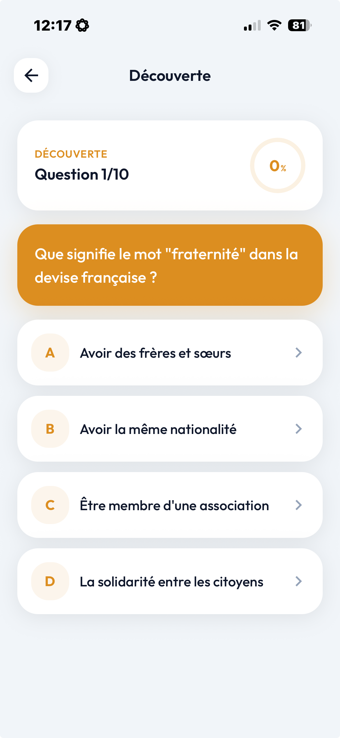 Quiz interactif