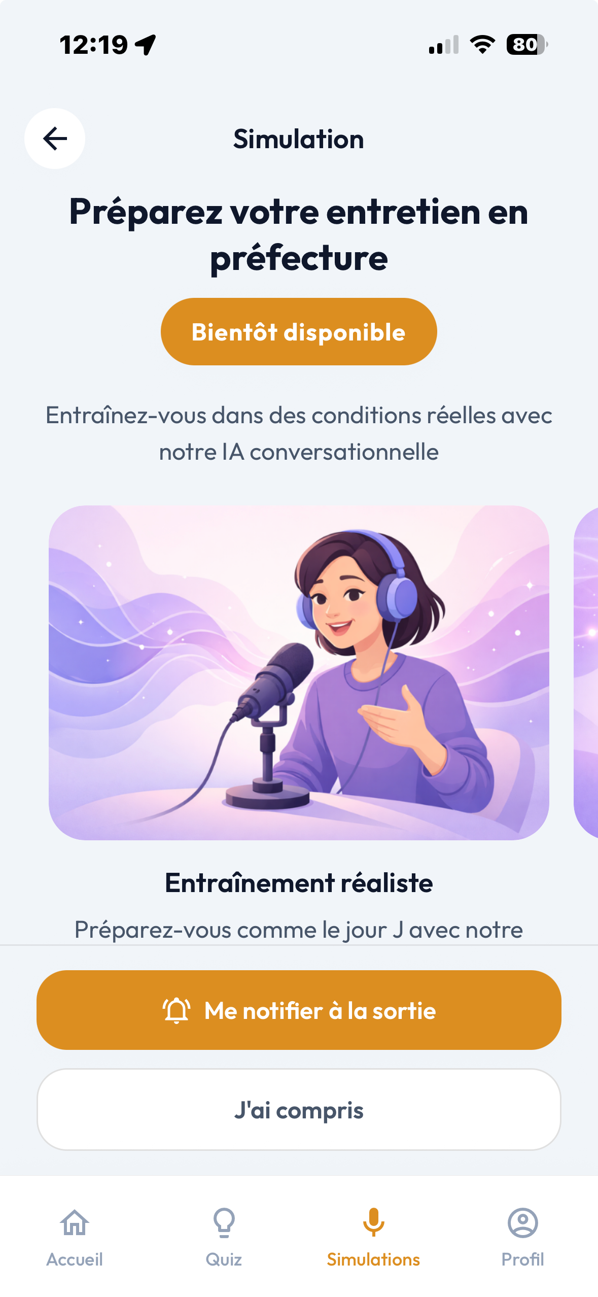 Simulation d'entretien